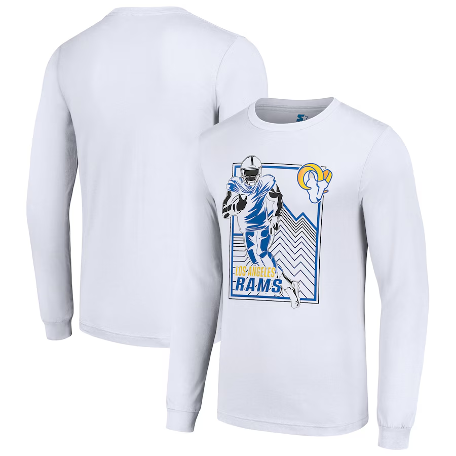 Men Los Angeles Rams white 2024 NFL Long sleeve T Shirts